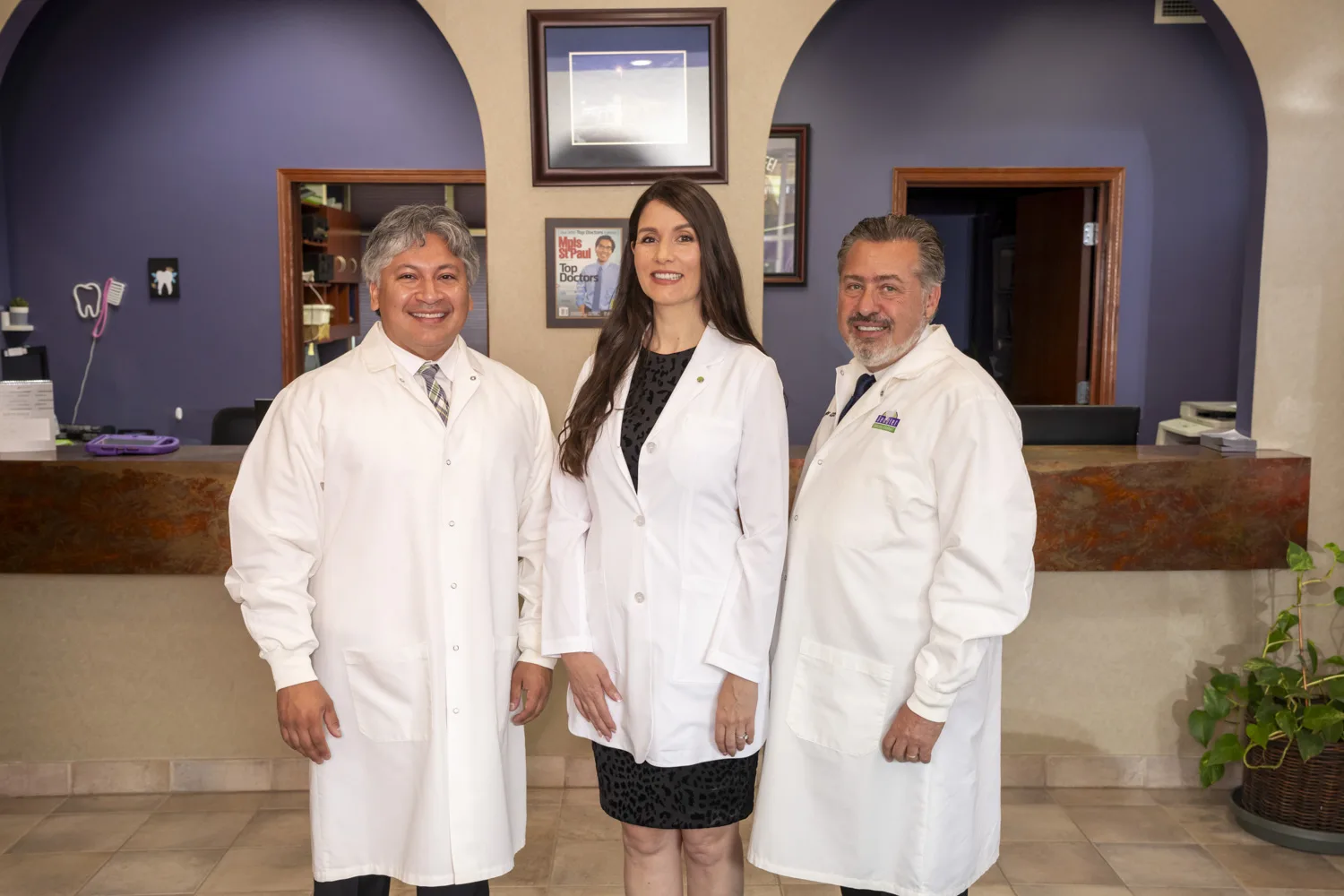 Dr. Thomas Goulding, Dr. Galina Yakovlev, and Dr. Joseph Gendler at Gendler Dental Center